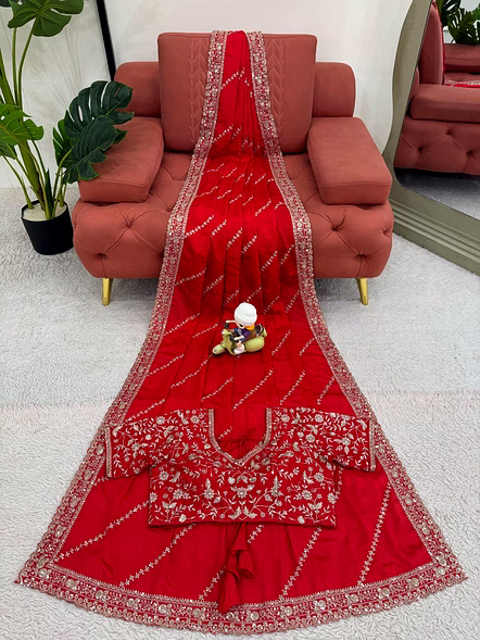 red wedding saree for women