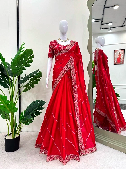 Red Chinon Silk