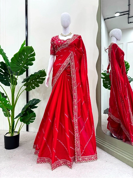 Red Chinon Silk