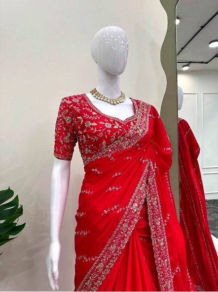 Red Chinon Silk