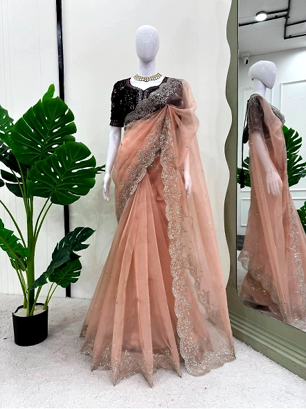 Brown Organza
