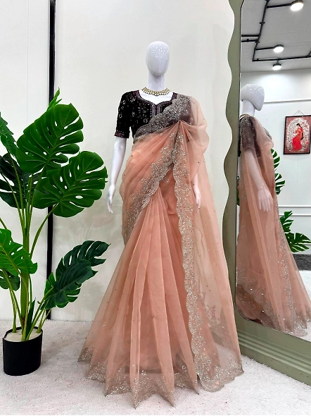 Brown Organza