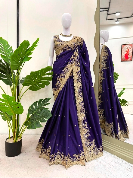 Purple Rangoli Silk