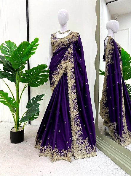 Purple Rangoli Silk