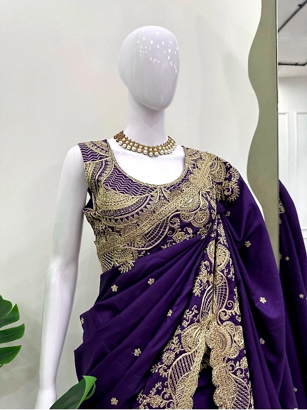 Purple Rangoli Silk
