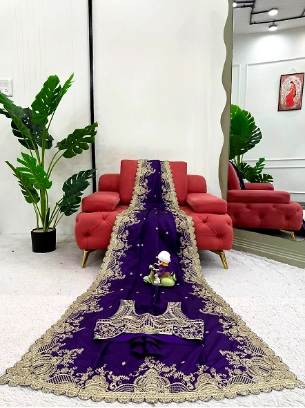 Purple Rangoli Silk