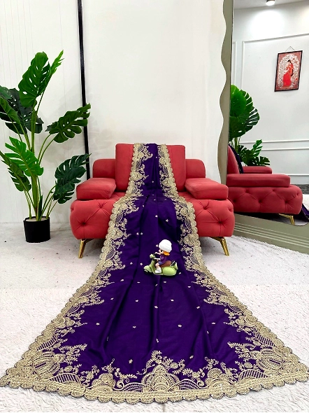 Purple Rangoli Silk