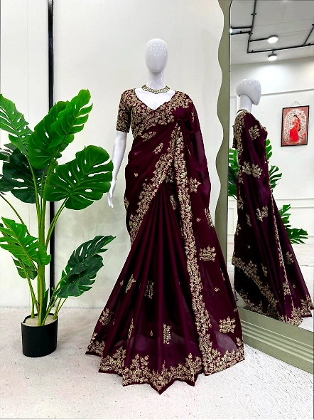 Magenta Rangoli Silk