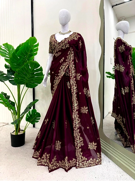 Magenta Rangoli Silk