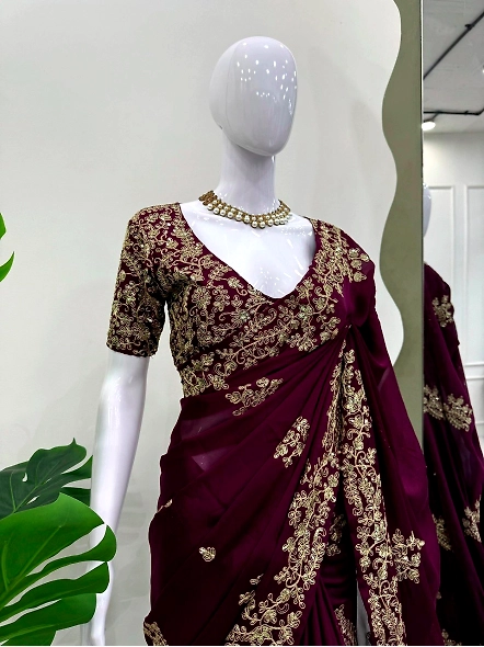 Magenta Rangoli Silk