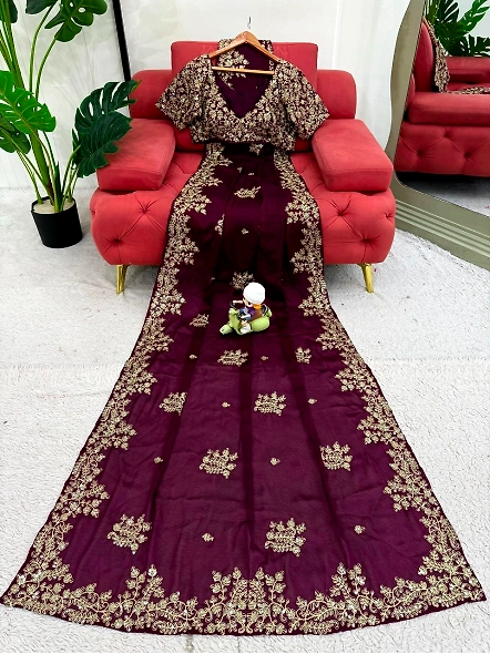 Magenta Rangoli Silk