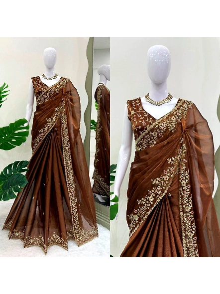 Brown Rangoli Silk