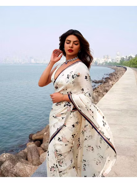 priyanka chopra floral saree