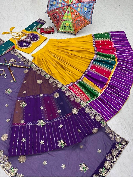 Purple cotton choli for navratri