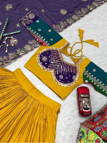 Purple cotton choli for navratri