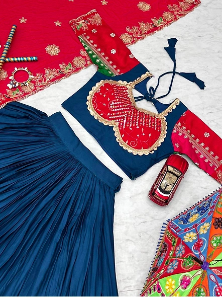Red cotton choli for navratri