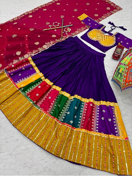 Yellow cotton choli for navratri