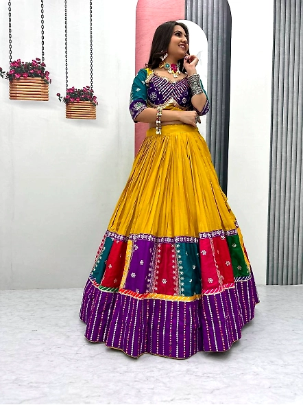 Purple cotton lehenga choli
