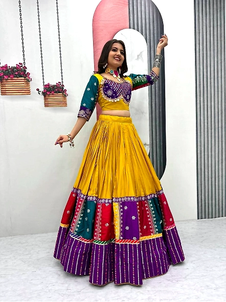 Purple ethnic cotton choli set