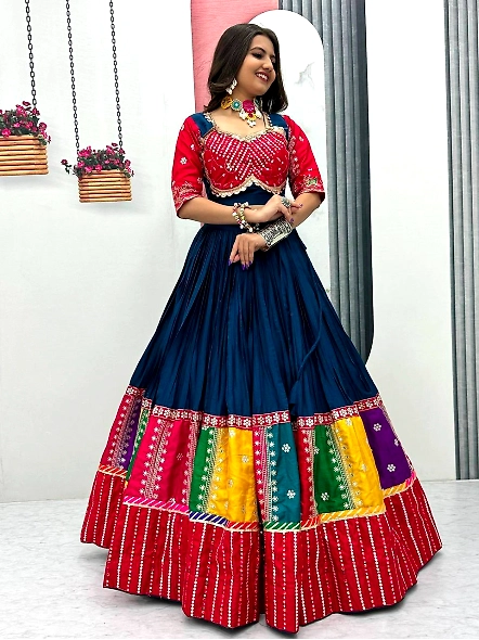 Red cotton chaniya choli for navratri