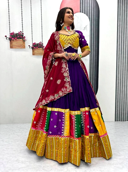 Yellow cotton chaniya choli for navratri