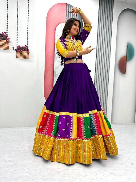 Yellow cotton lehenga choli
