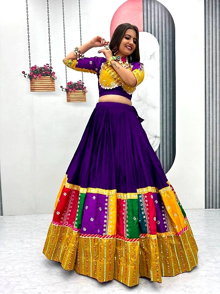 Yellow ethnic cotton choli set