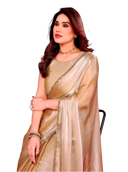 Beige party saree for women