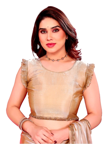 Beige chiffon saree online