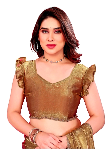Gold chiffon saree online