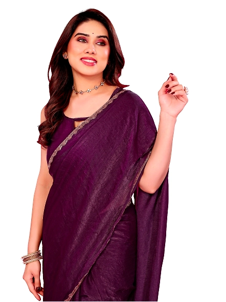 Purple party saree for women