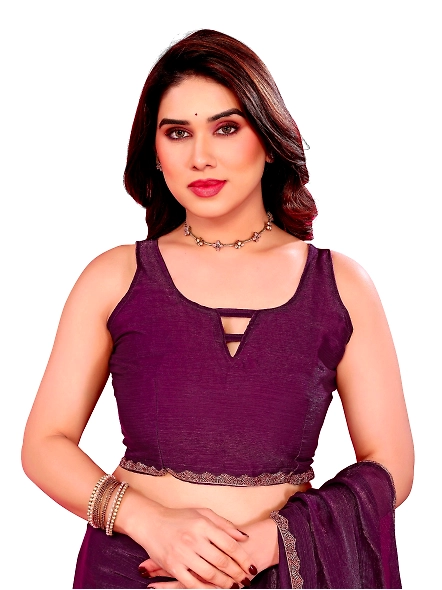 Purple chiffon saree online