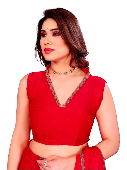 Red chiffon saree online