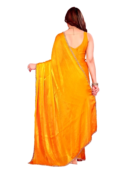 Yellow chiffon saree for wedding
