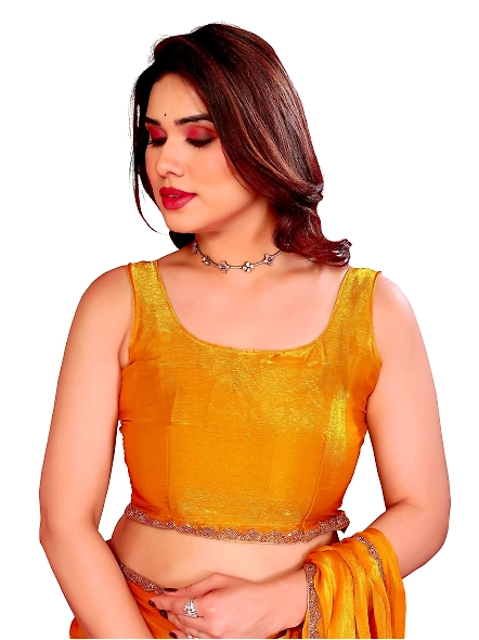Yellow chiffon saree online
