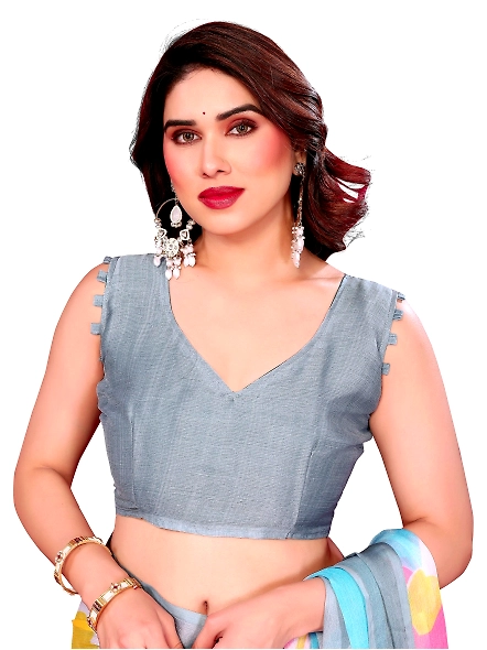 Grey chiffon saree for summer