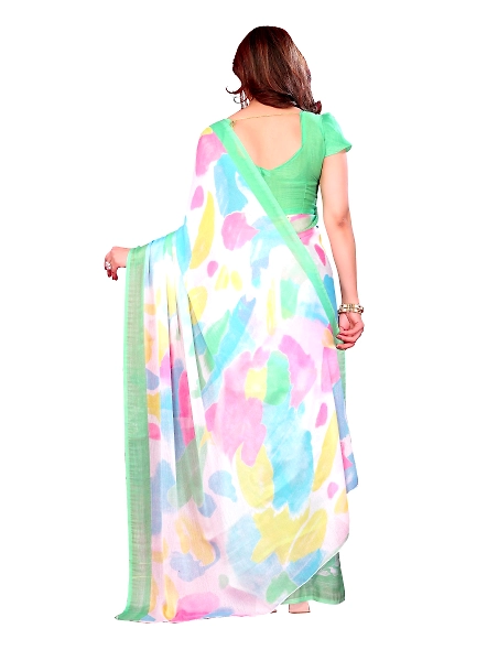 Pista daily wear chiffon saree