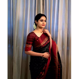 kinjal textiles black kanjeevaram silk saree for royal occasions