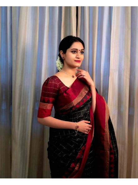 black Kanjeevaram silk saree