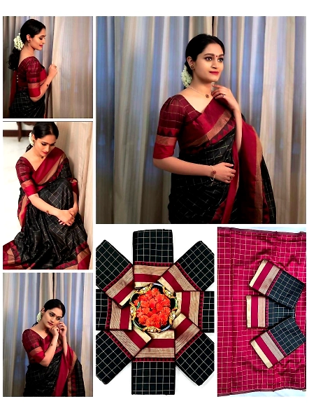 Kanjeevaram saree with zari border