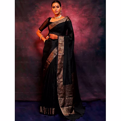 kinjal textiles semi silk saree with contrast zari border