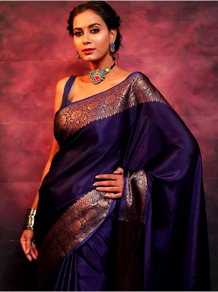 NavyBlue Lightweight silk saree