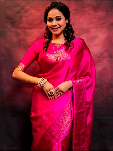 Pink Lightweight silk saree