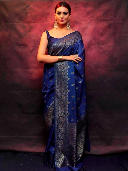 Blue Semi silk saree