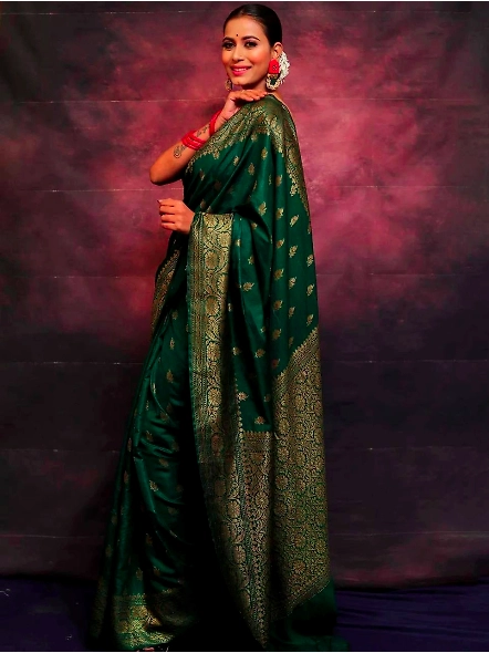 Green Festive silk saree