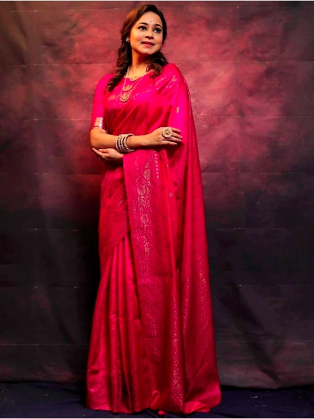 Pink Semi silk saree