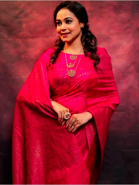 Pink Lightweight silk saree