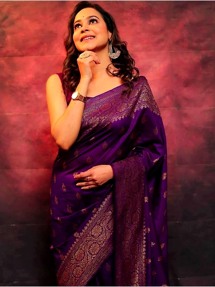 Purple Lightweight silk saree