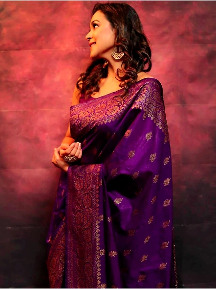 Purple Festive silk saree