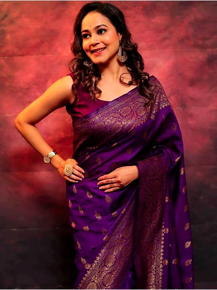 Purple Elegant ethnic saree